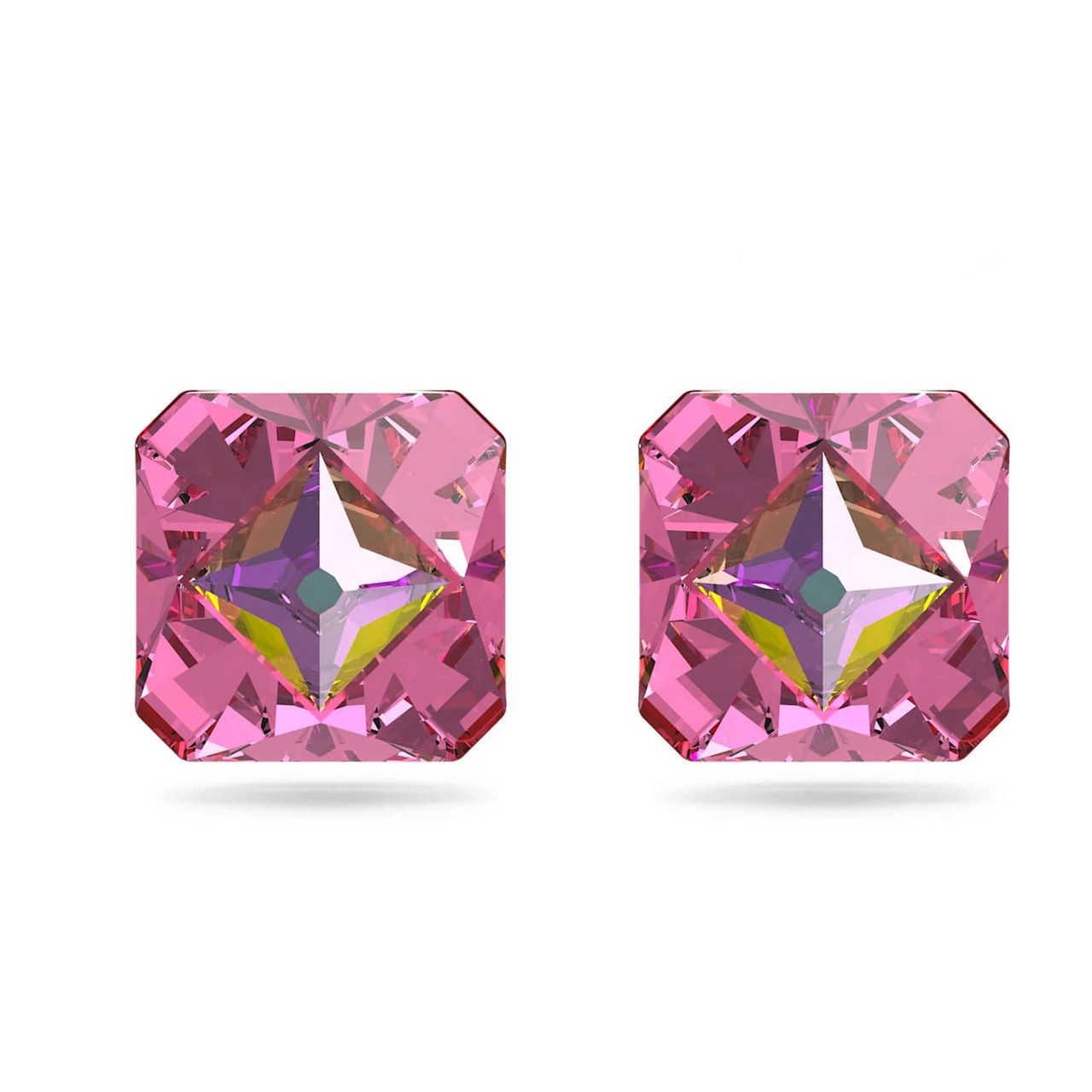 【SWAROVSKI】5614062 Ortyx ピアス Ortyx Stud Earrings Pyramid Cut, Pink, Gold-Tone Plated