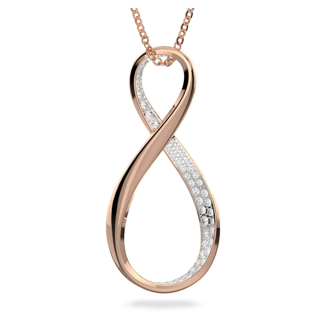 Swarovski Exist Pendant, Infinity, White, Rose-Gold Tone Plated