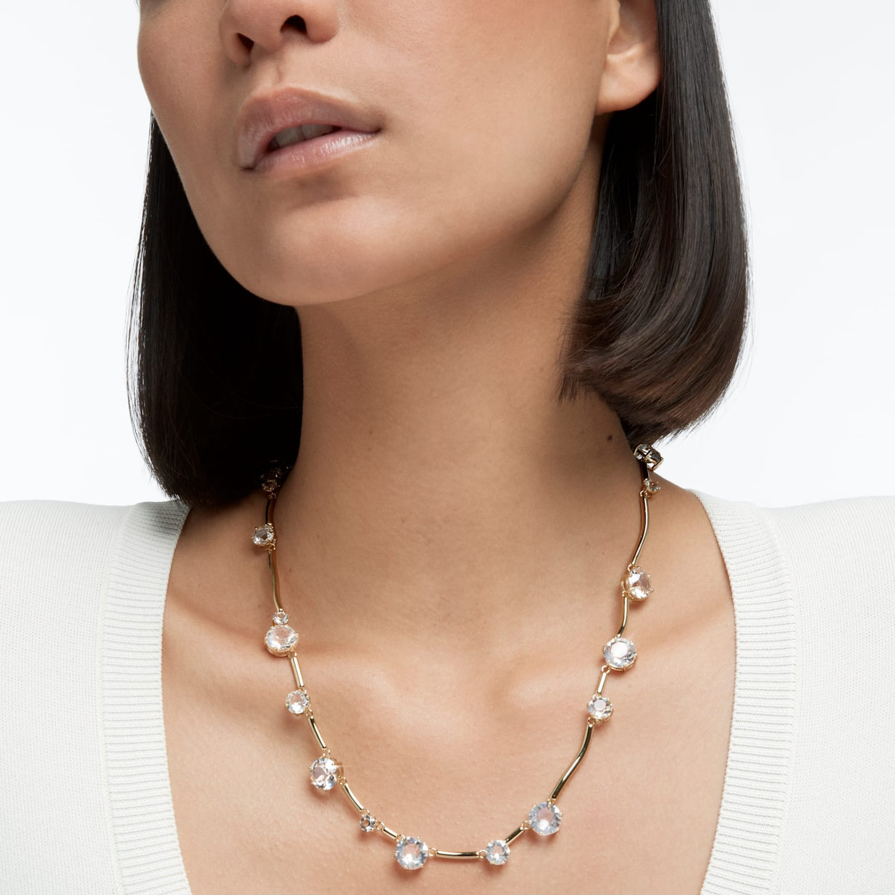 SWAROVSKI Constella ネックレス 5618033/正規品 Swarovski Constella Necklace, Round Cut Crystal, White, Gold