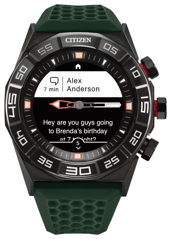 Citizen Men's CZ Smart Hybrid Smart Watch, Green, Ion-Plated