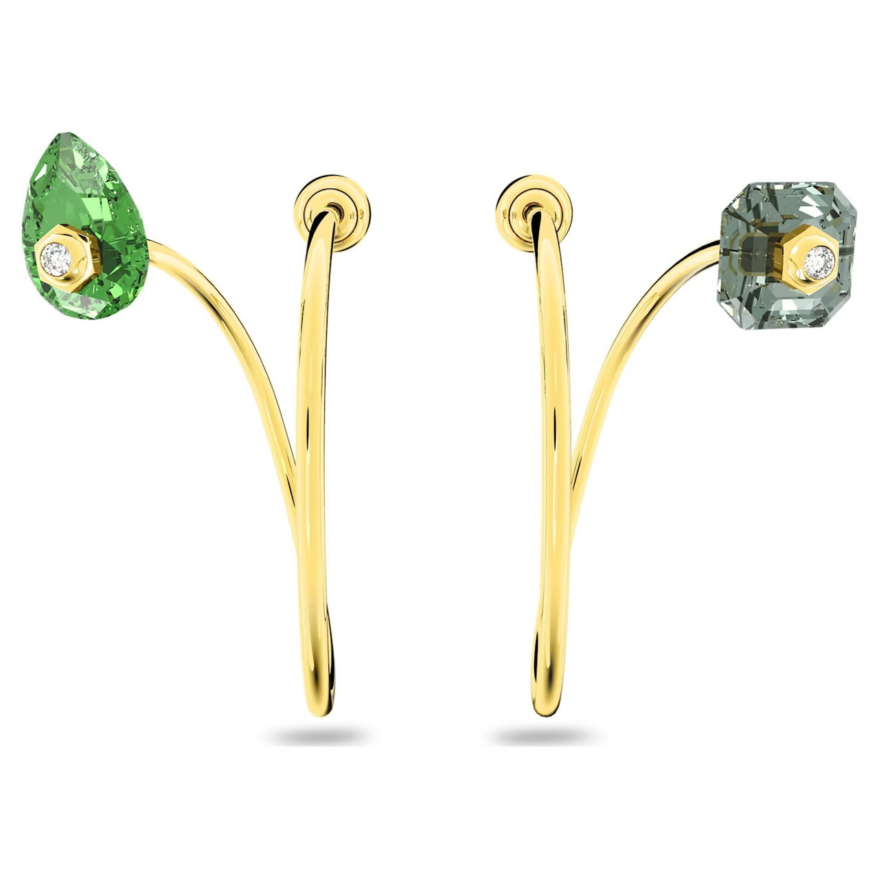 Numina Drop Earrings Asymmetrical, Large, Multicolored, Gold-Tone