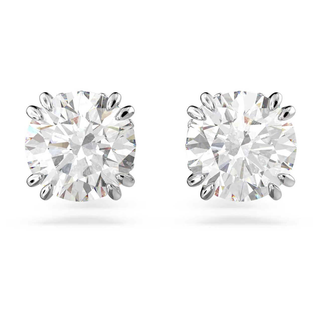 SWAROVSKI Stillaスタッドピアス 5636712 Stilla Stud Earrings, Round Cut, White, Rhodium Plated