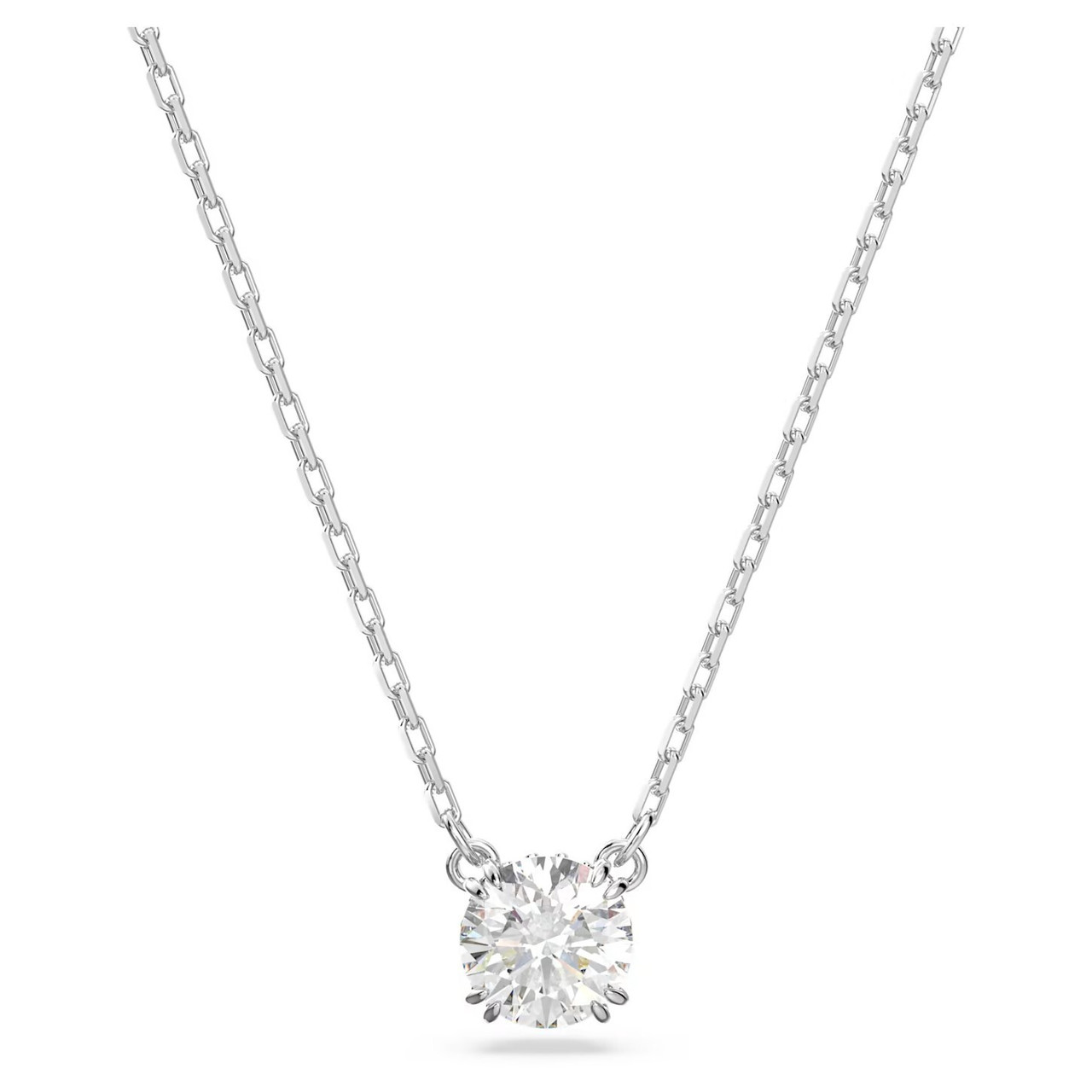 Stilla Pendant, Round Cut, White, Rhodium Plated 5636706