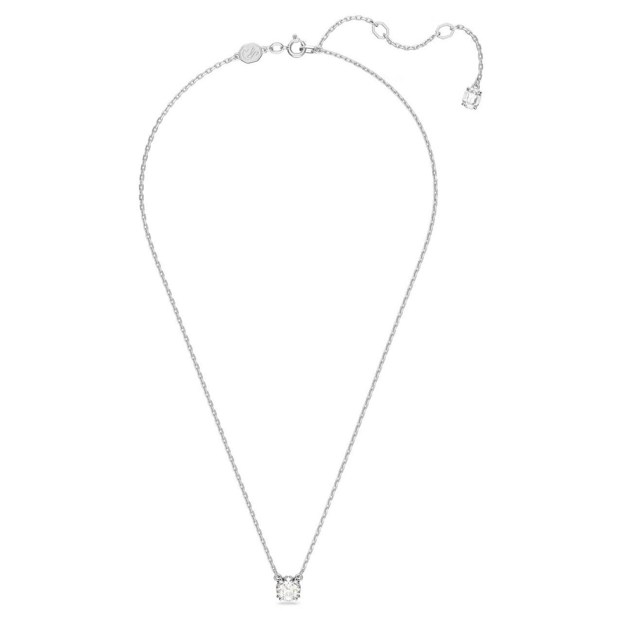 ネックレス・ペンダント SWAROVSKI Stilla rhodium necklace 5636706 Stilla Pendant, Round Cut, White, Rhodium Plated 5636706