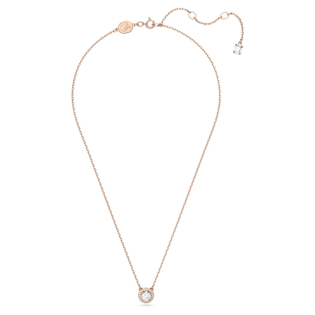 ★SWAROVSKI★ Una Rhodium Necklace 5636264 Constella pendant, Round cut, Pavé, White, Rhodium plated