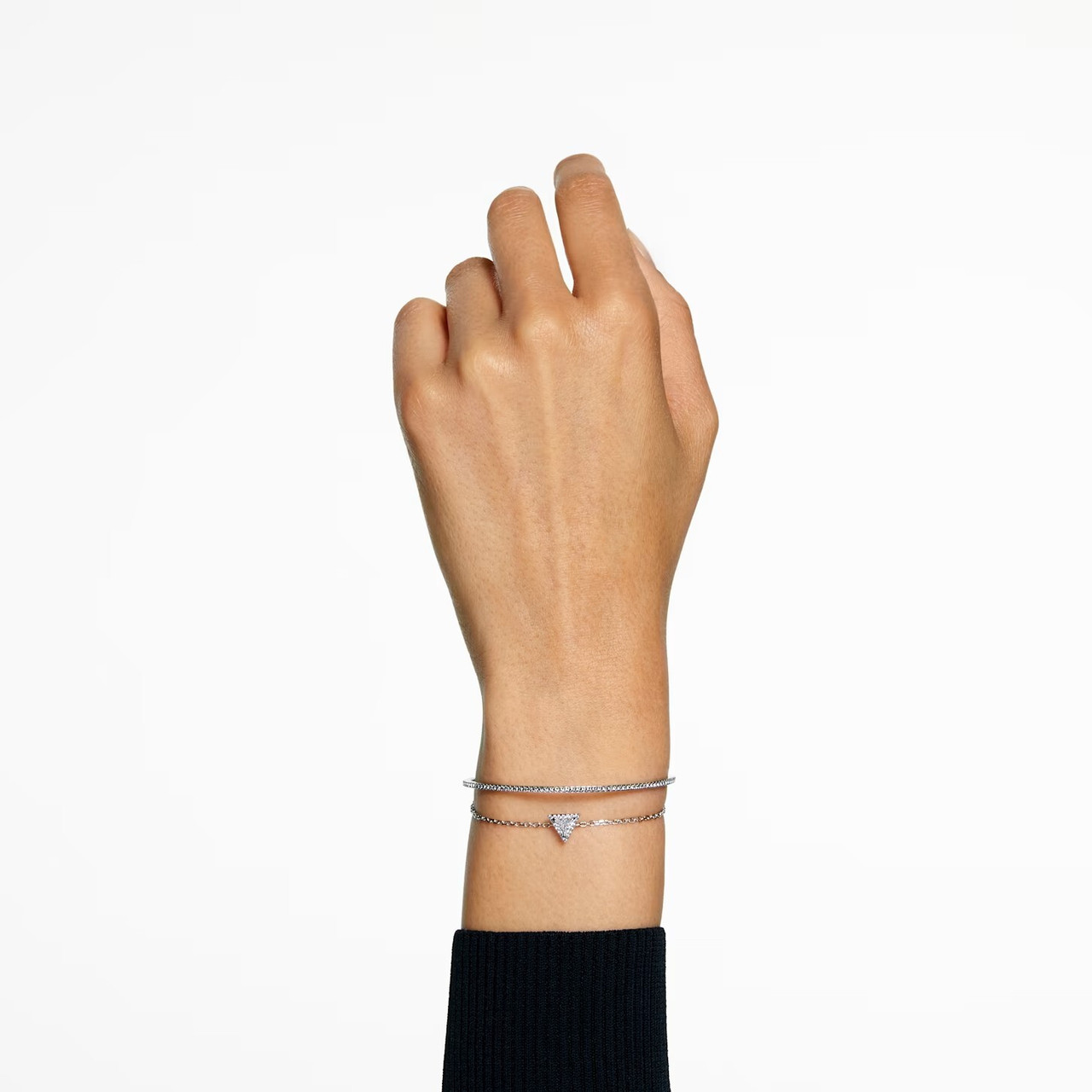 Ortyx Bracelet Triangle Cut, White, Rhodium Plated 5643733