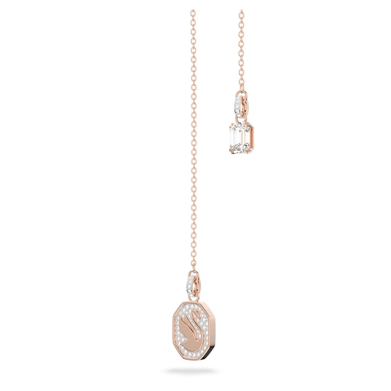 Swarovski Signum Y Necklace, Swan, White, Rose Gold-Tone Plated 5628565 ...