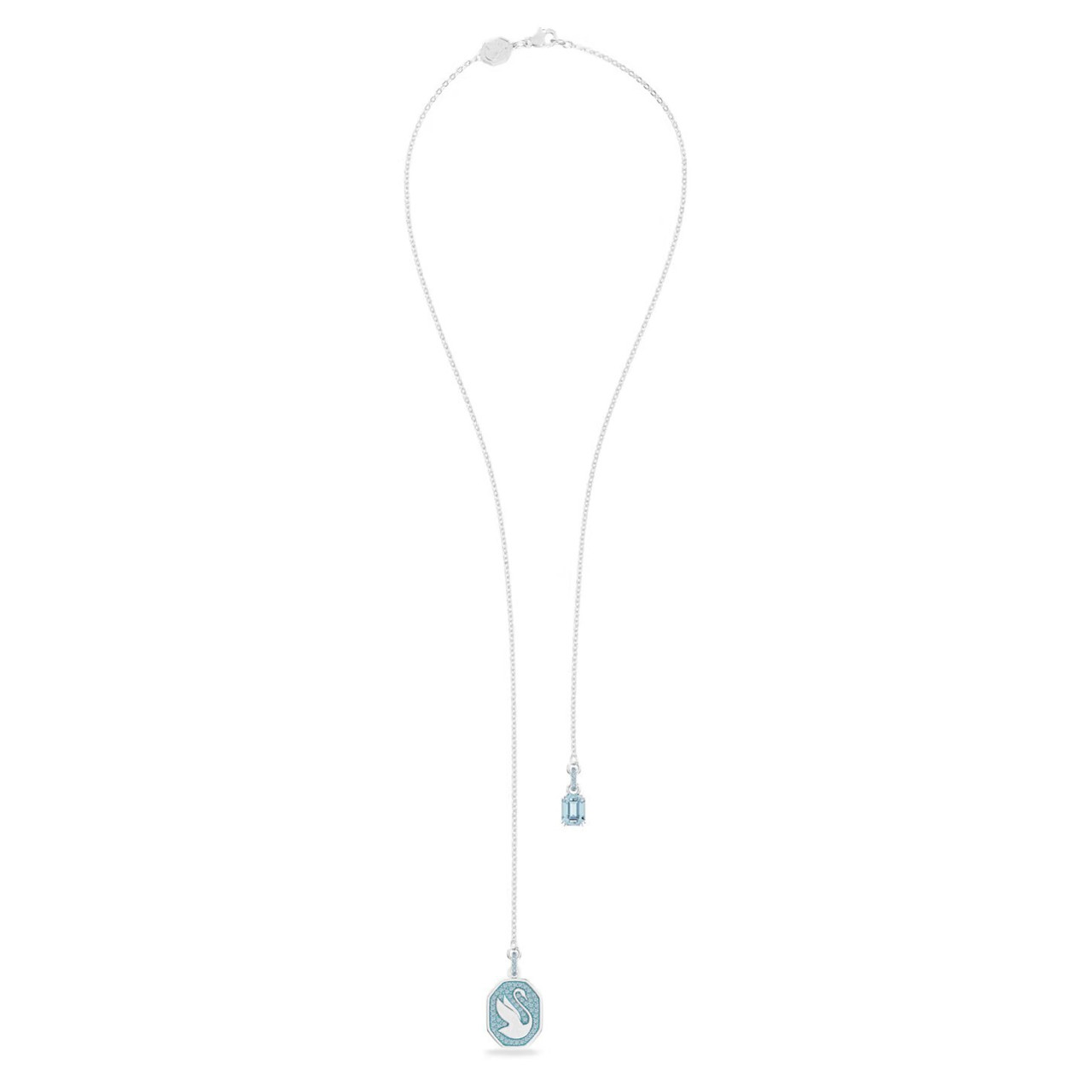 Swarovski Signum Y Necklace Swan, Blue, Rhodium Plated 5628544 - Four ...