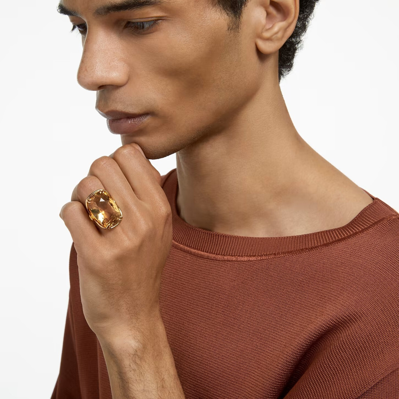 Swarovski Harmonia Cocktail Ring, Oversized Crystal, Gold-Tone