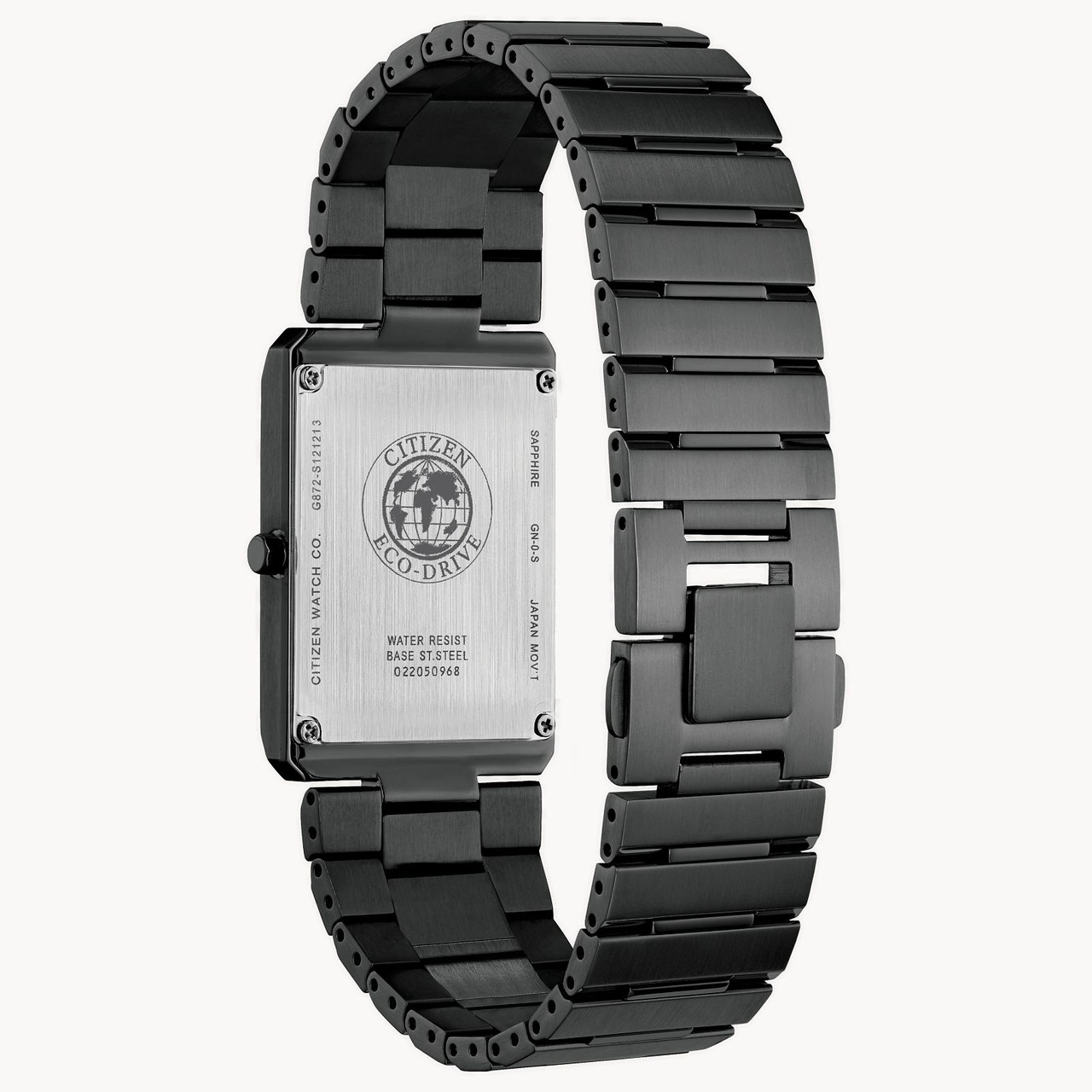 Citizen Eco Drive Men's Stiletto Black Stainless Steel Watch