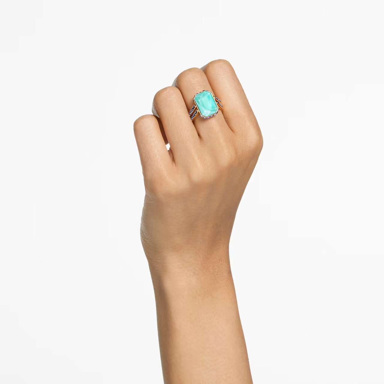【Swarovski】Orbita リング Swarovski Orbita Ring, Octagon Cut, Multicolored, Gold-Tone