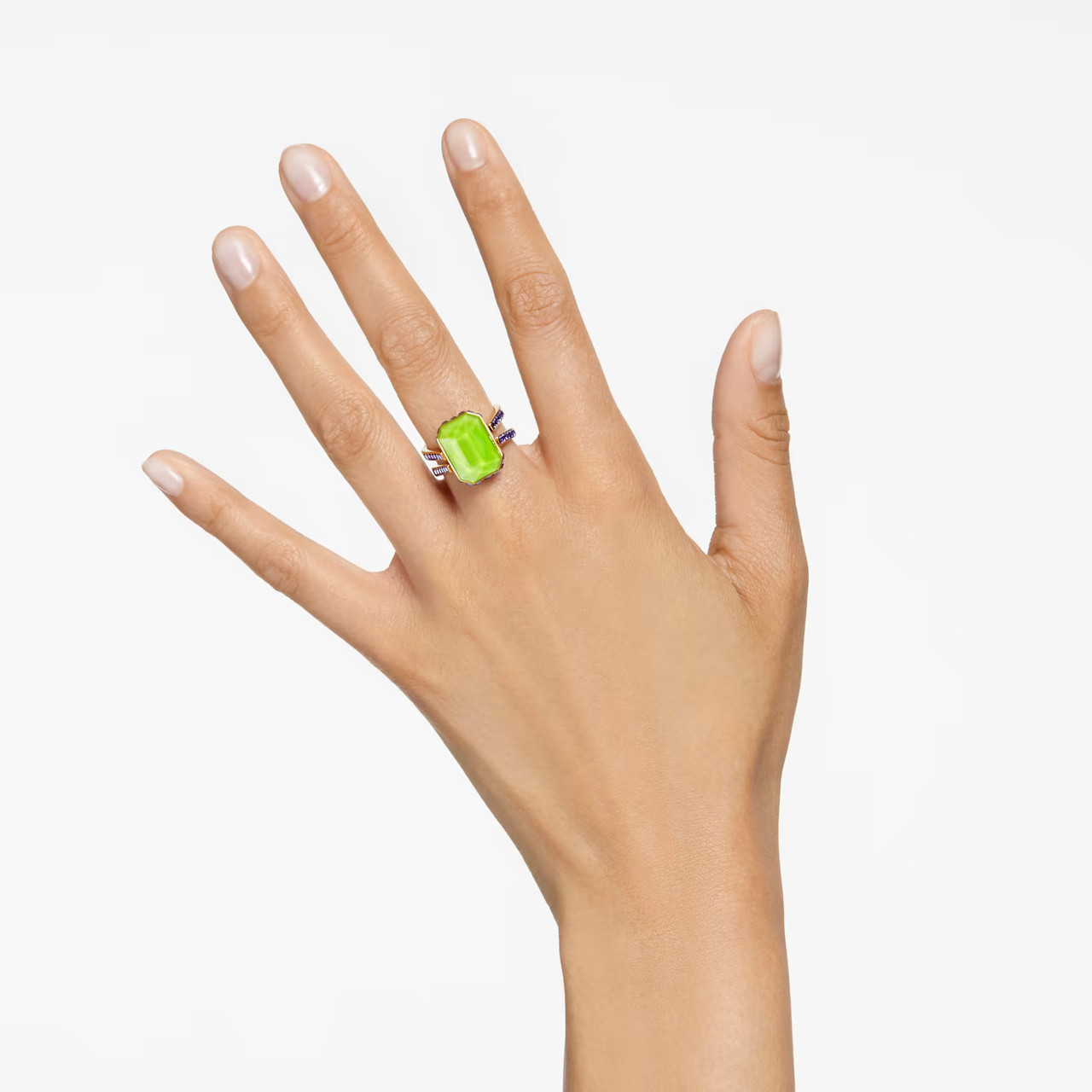 Swarovski Orbita Ring, Octagon Cut, Multicolored, Gold-Tone Plated 