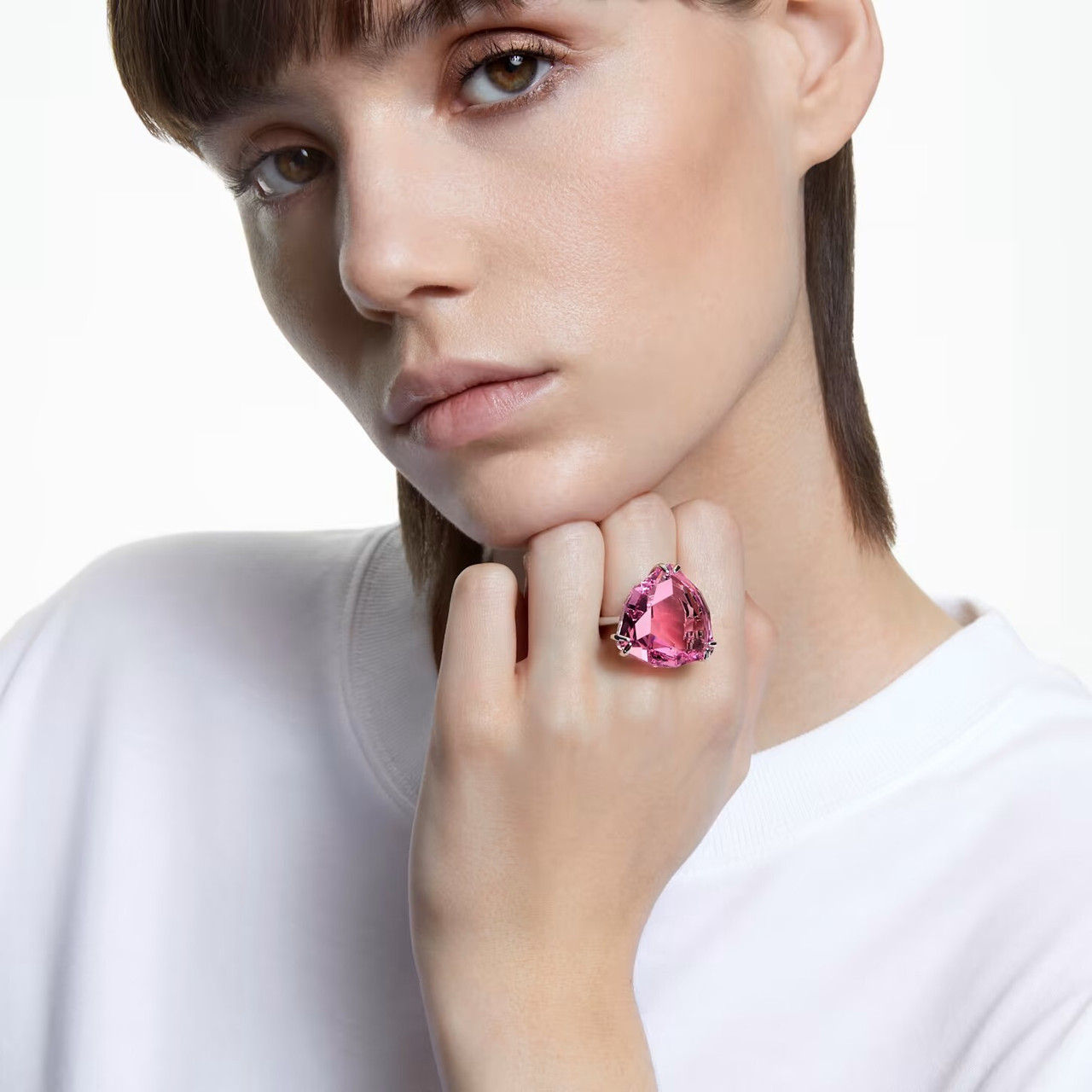 スワロフスキー　Millenia RING Millenia open ring, Octagon cut, Blue, Rhodium plated