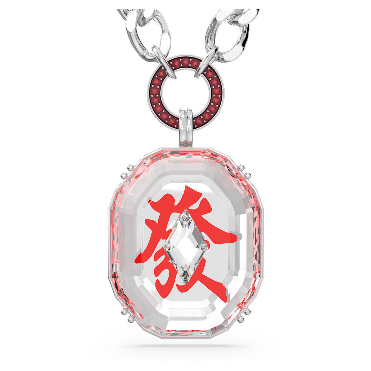 Swarovski Alea Fat Choi Necklace, Red, Rhodium Plated 5649789