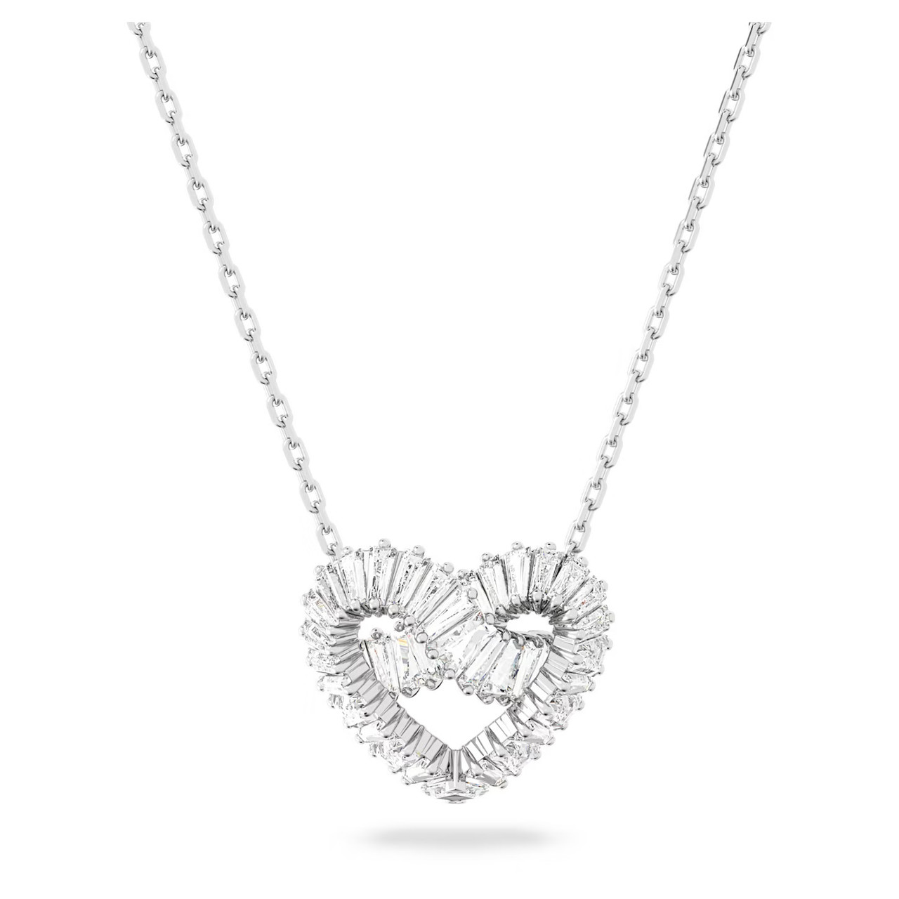 ★SWAROVSKI★ Matrix Heart Rhodium Necklace 5647924 Swarovski Matrix Pendant Mixed Cuts, Heart, White, Rhodium