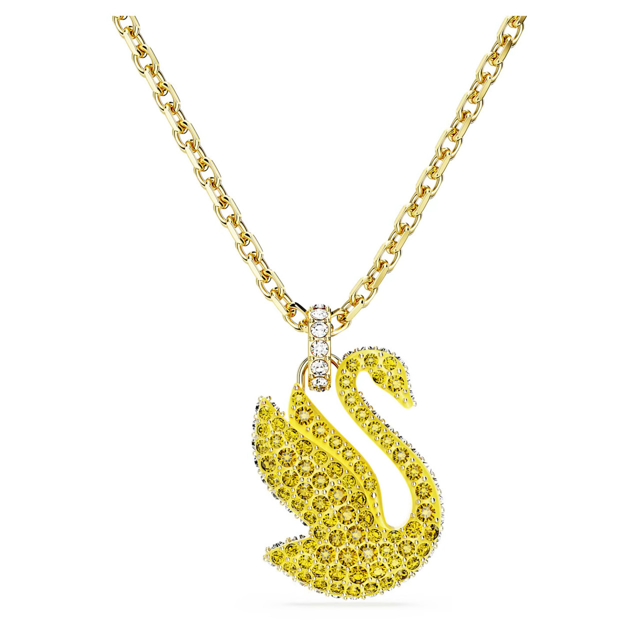 Iconic Swan Pendant, Swan, Medium, Yellow, Gold-Tone Plated
