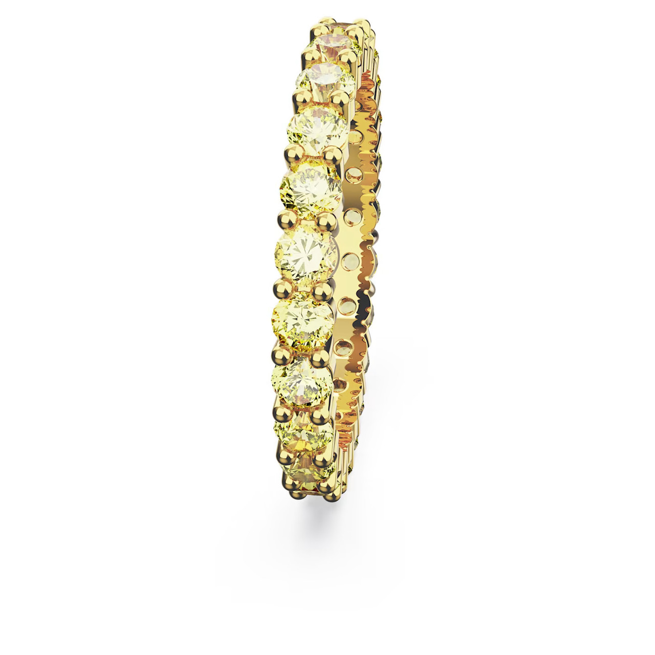 Swarovski Matrix Ring, Round Cut, Yellow, Gold-Tone Plated