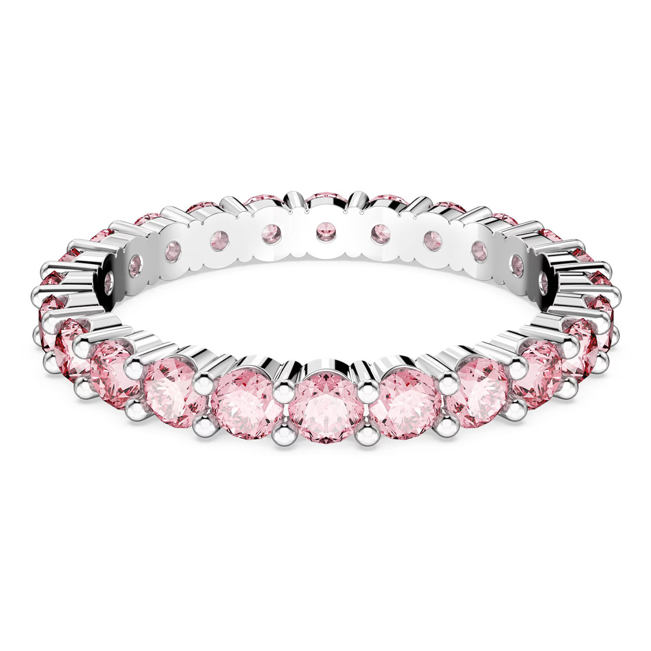 Swarovski Matrix Ring, Round Cut, Pink, Rhodium Plated 5658856