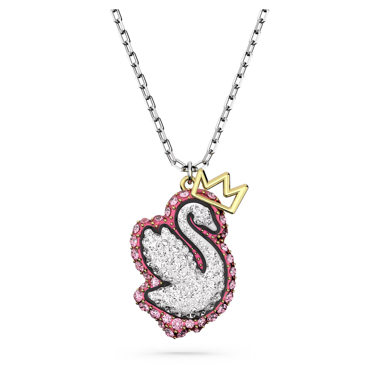 Swarovski Pop Swan Pendant, Swan, Pink, Rhodium Plated 5649200