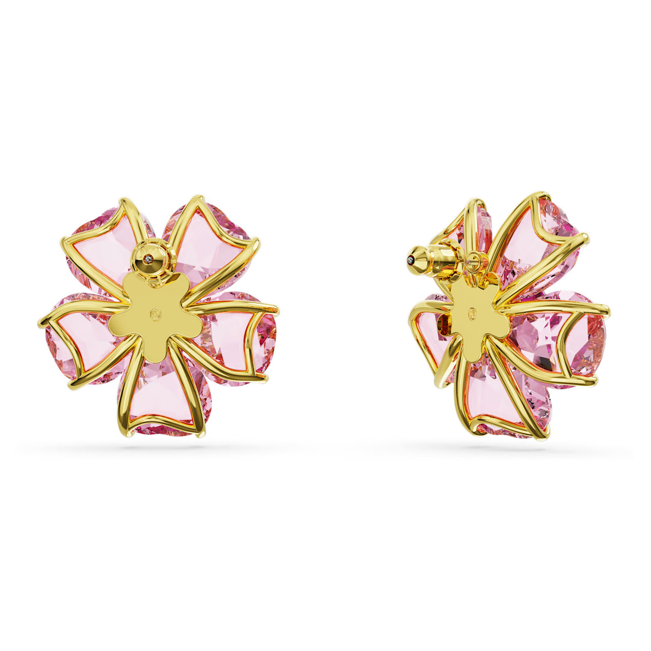 Idyllia Stud Earrings, Flower, Pink, Gold-Tone Plated 5650563