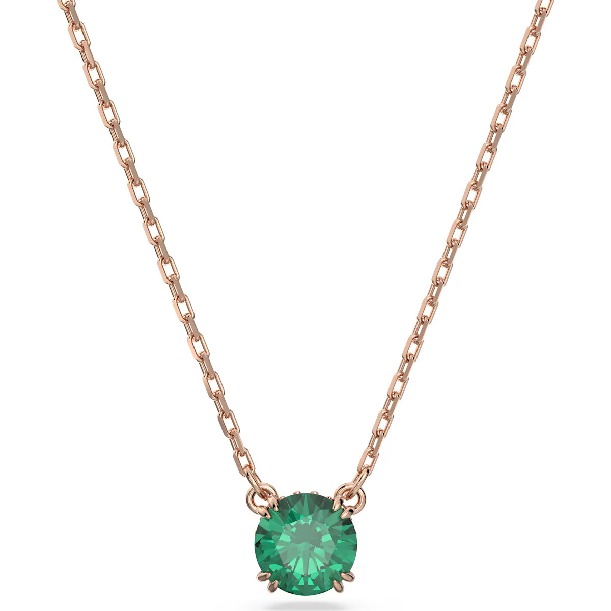 Constella Pendant, Round Cut, Green, Rose Gold-Tone Plated 5639753