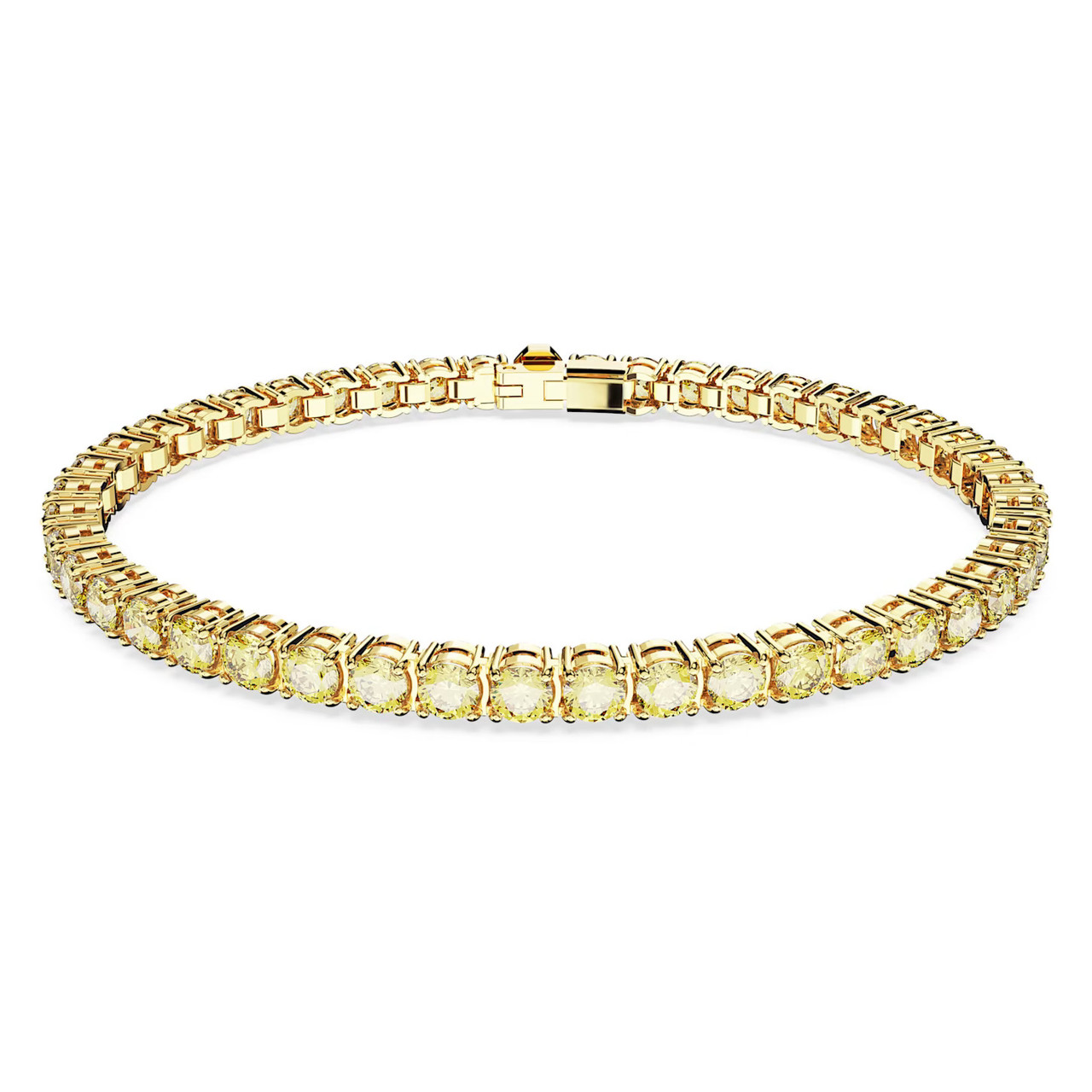 ☆ SWAROVSKI ☆ GOLDブレスレット ☆ Matrix Tennis Bracelet, Round Cut, Small, Yellow, Gold-Tone Plated