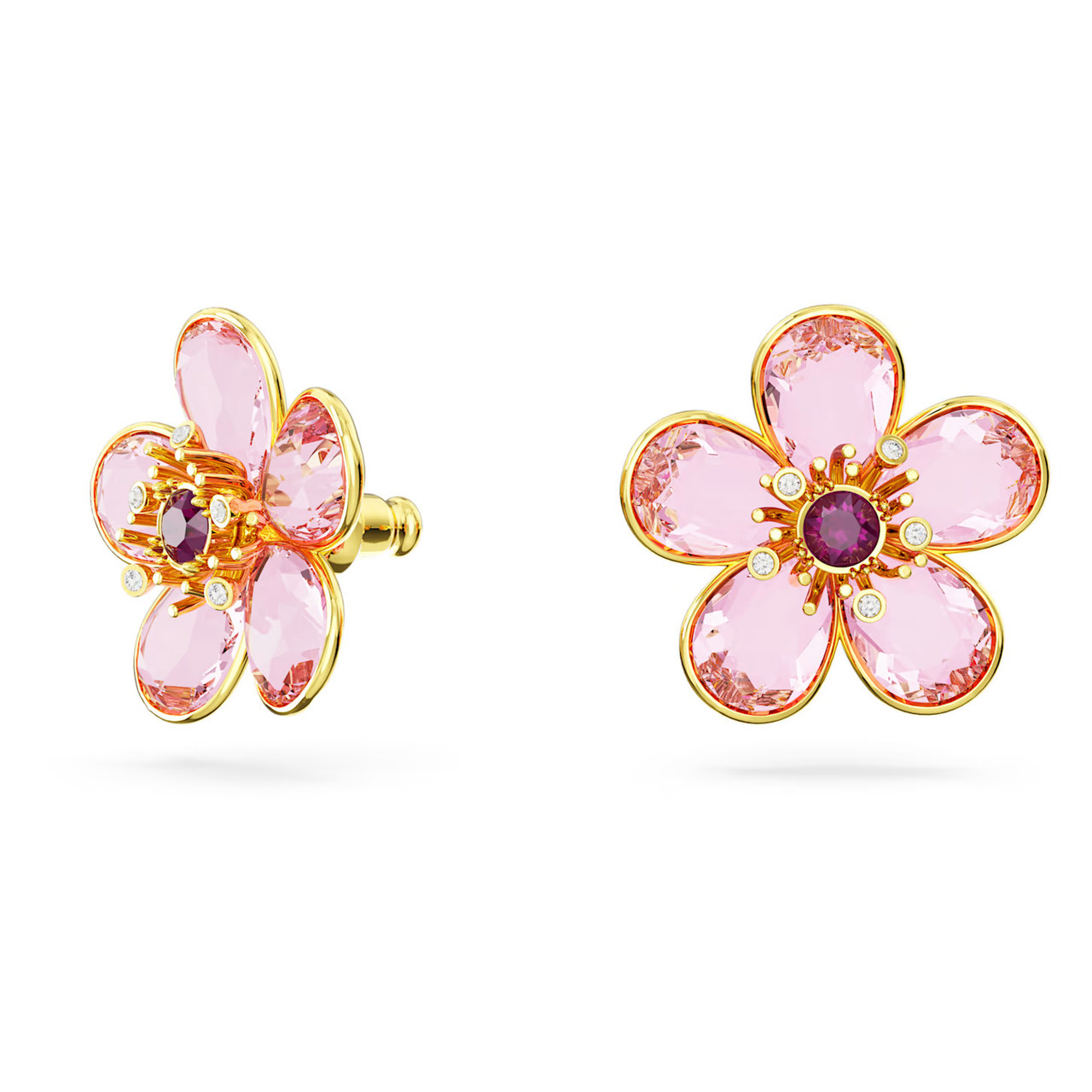 Buy Swarovski Florere stud earrings, Flower, Yellow, Gold-tone plated