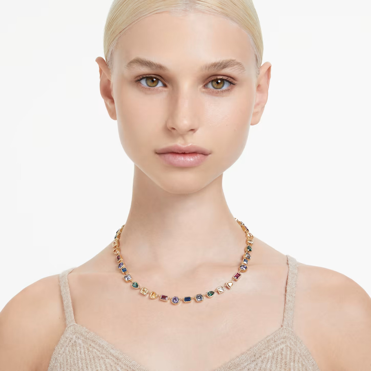 Stilla Necklace, Mixed Cuts, Multicolored, Gold-Tone Plated 5662915 ...