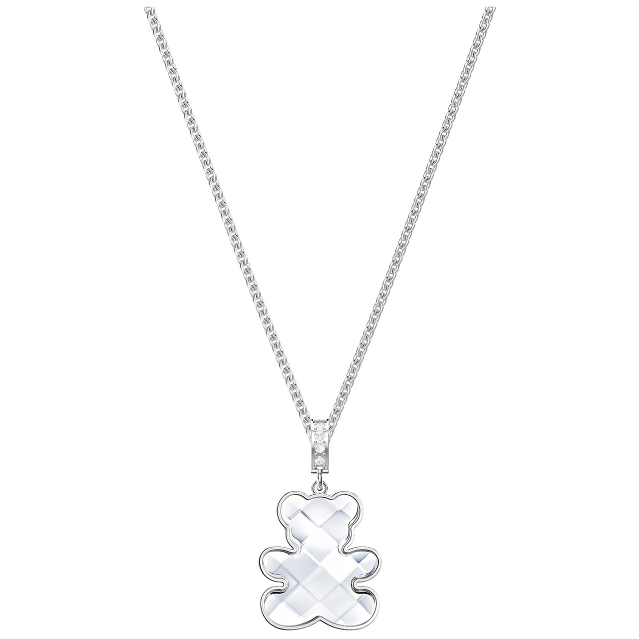 Teddy pendant, Crystal pearl, Bear, Multicoloured, Gold-tone