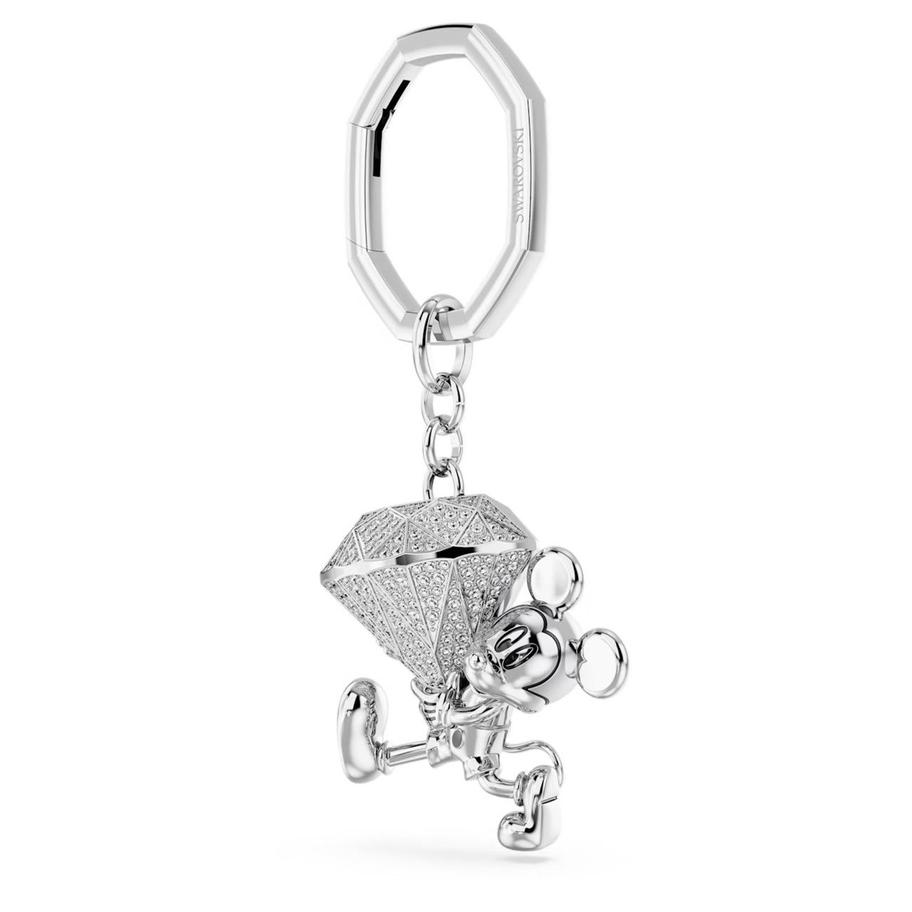 Disney Mickey Mouse key ring, White, Rhodium plated