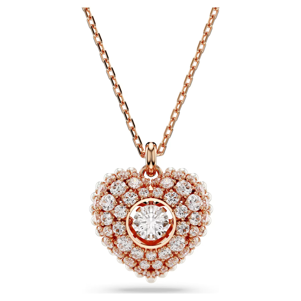 Swarovski Sparkling Dance necklace White, Rose gold-tone plated –  Enchantress Co.