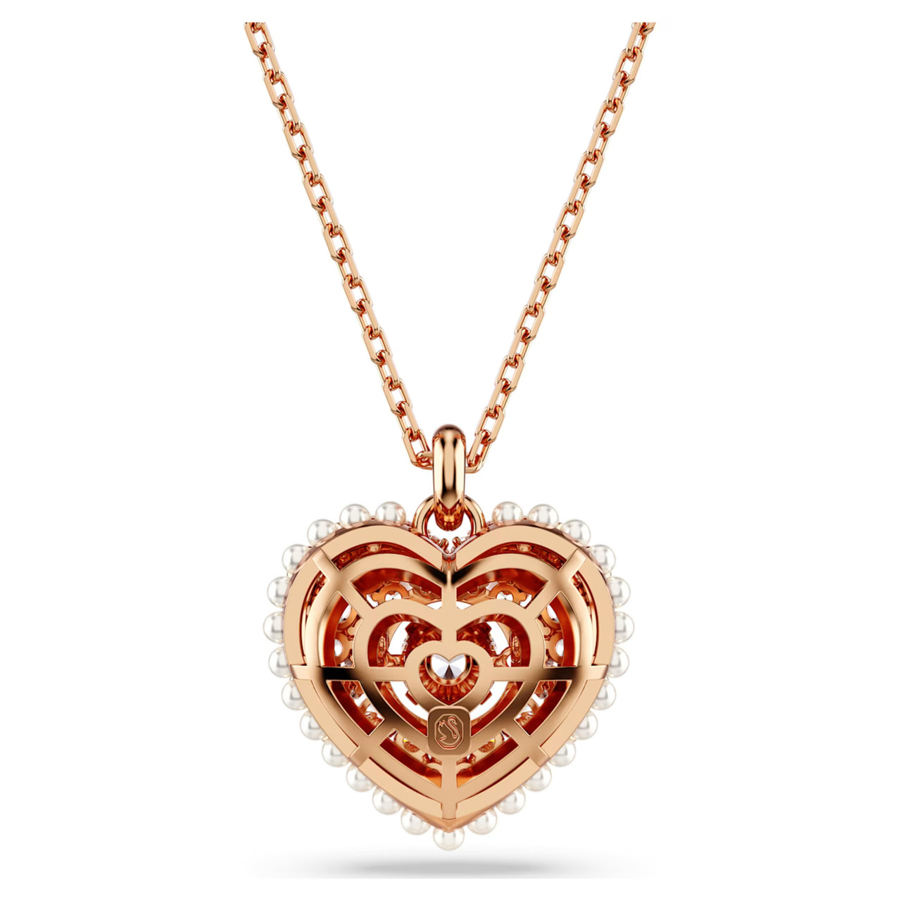 Idyllia Pendant Heart, White, Rose Gold-Tone Plated 5680402