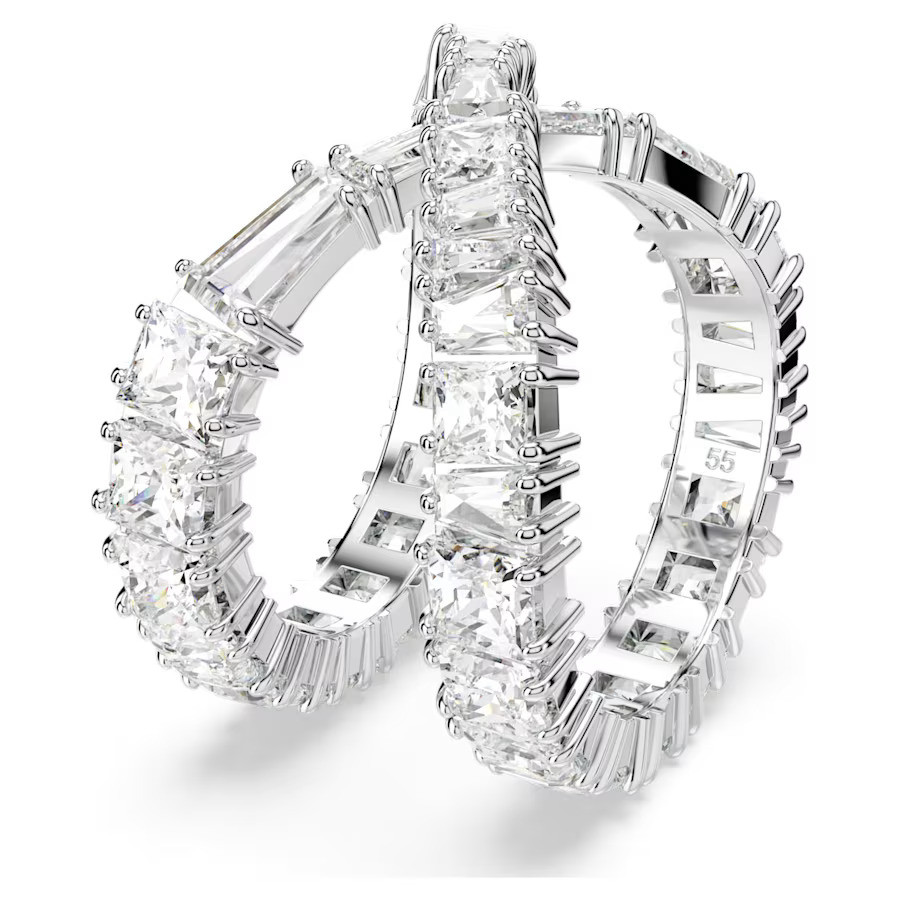 Hyperbola Ring, Infinity, White, Silver-Tone Finish Size 55