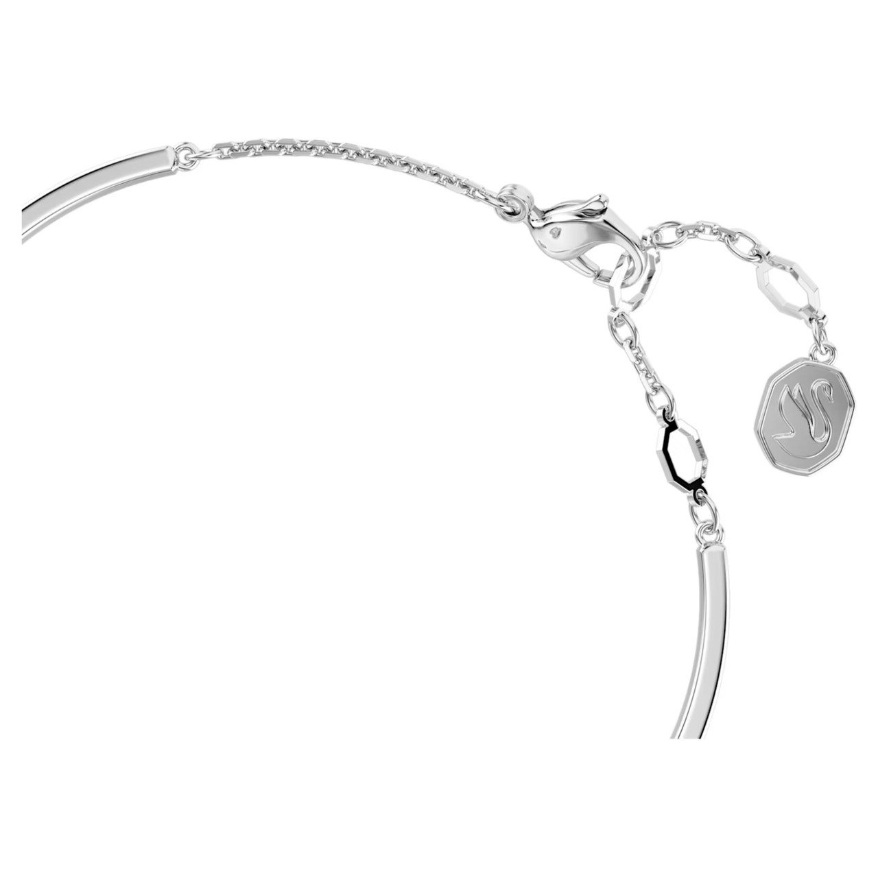 Idyllia Bangle, Heart, Blue, Rhodium Plated 5680393 | Swarovski