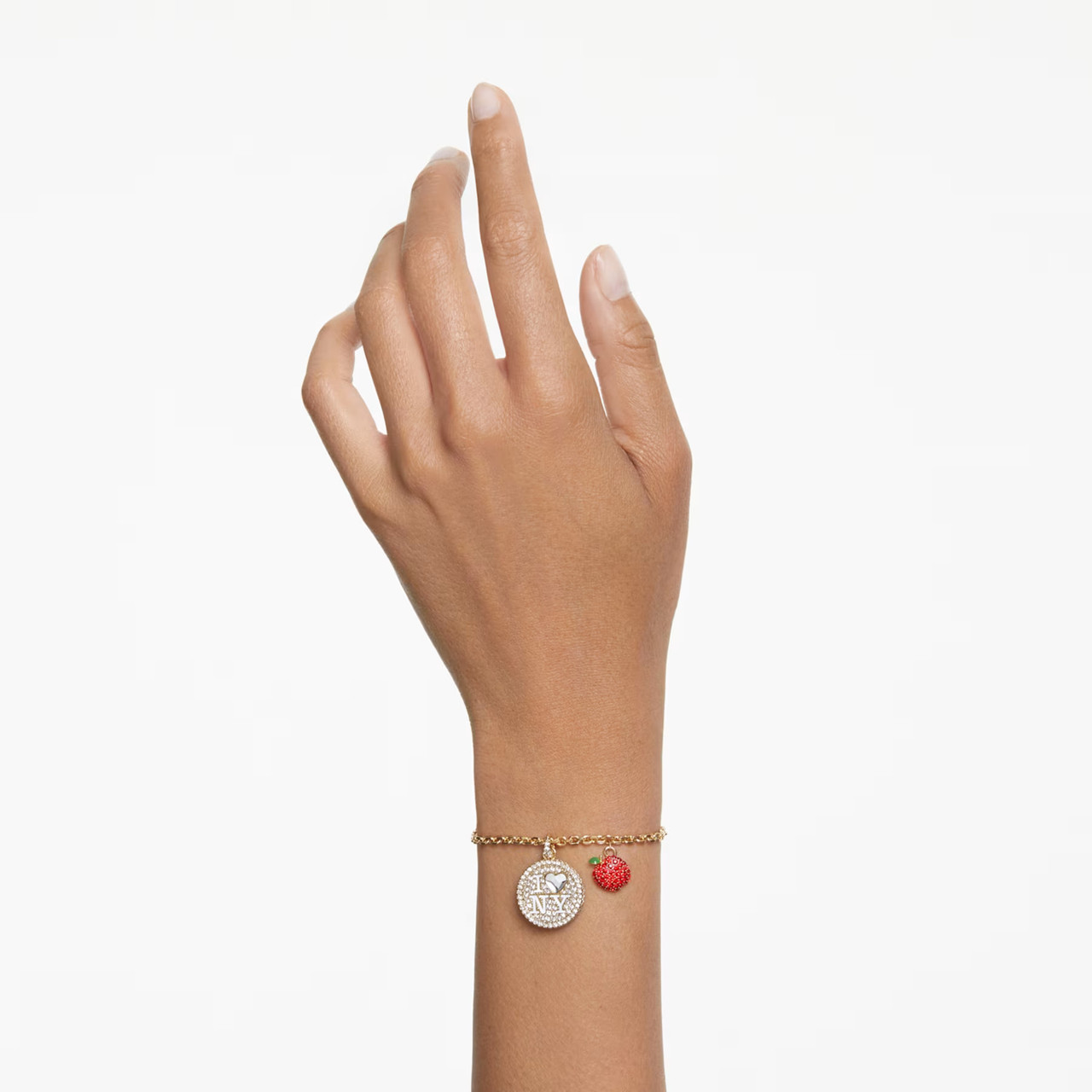 I LOVE NY, Bracelet, Red, Gold-Tone Plated 5678704 | Swarovski