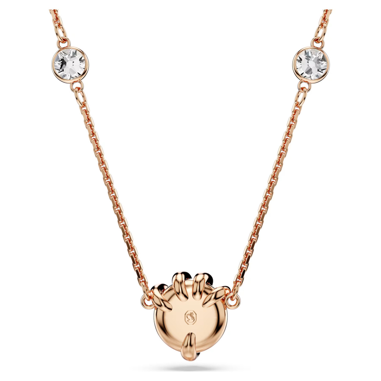 Dragon & Phoenix Pendant, Crystal Pearls, Dragon's Claw, White