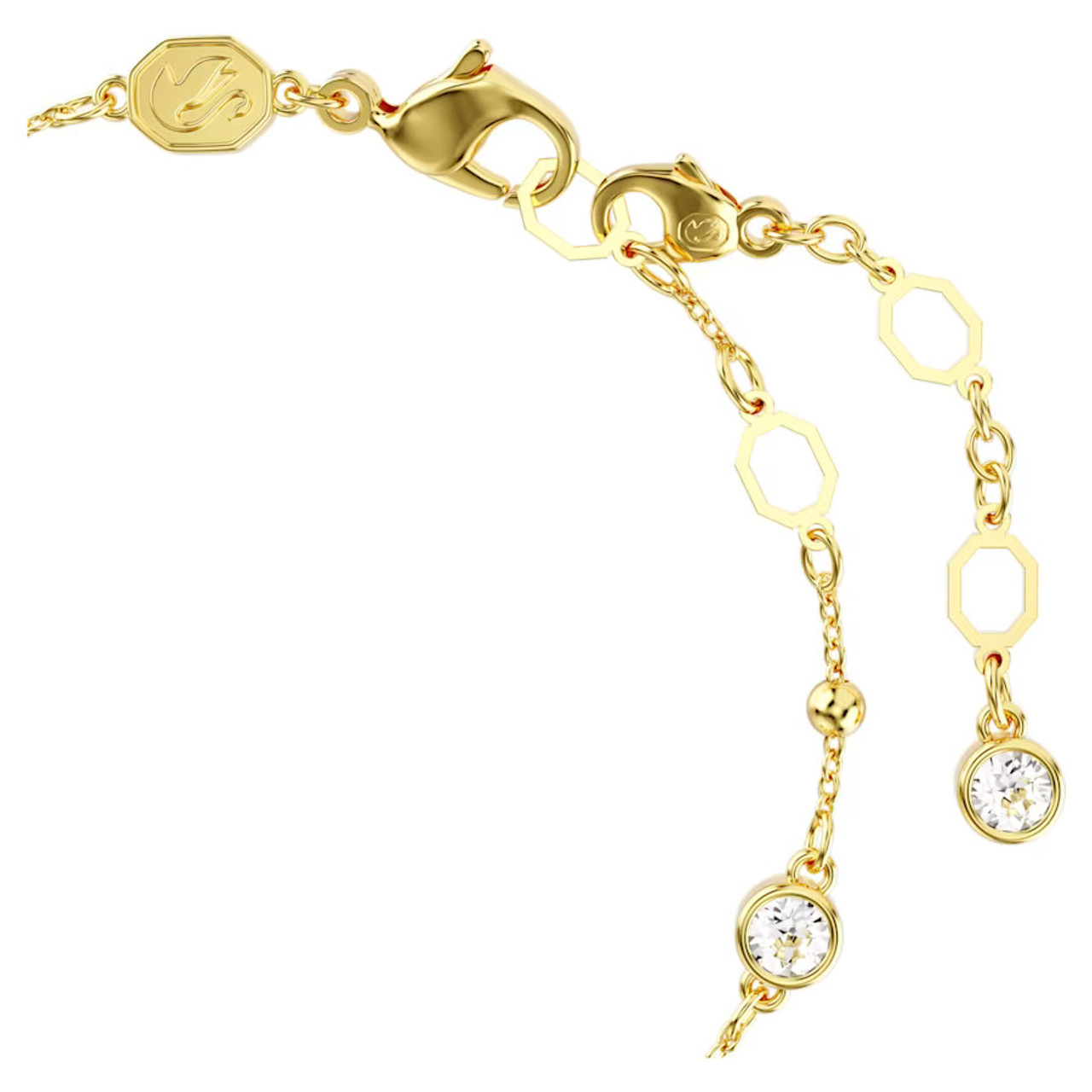 SWAROVSKI| (Imber Bracelet - Size M (5680094)) Imber Bracelet, Round Cut, White, Gold-Tone Plated 5680094