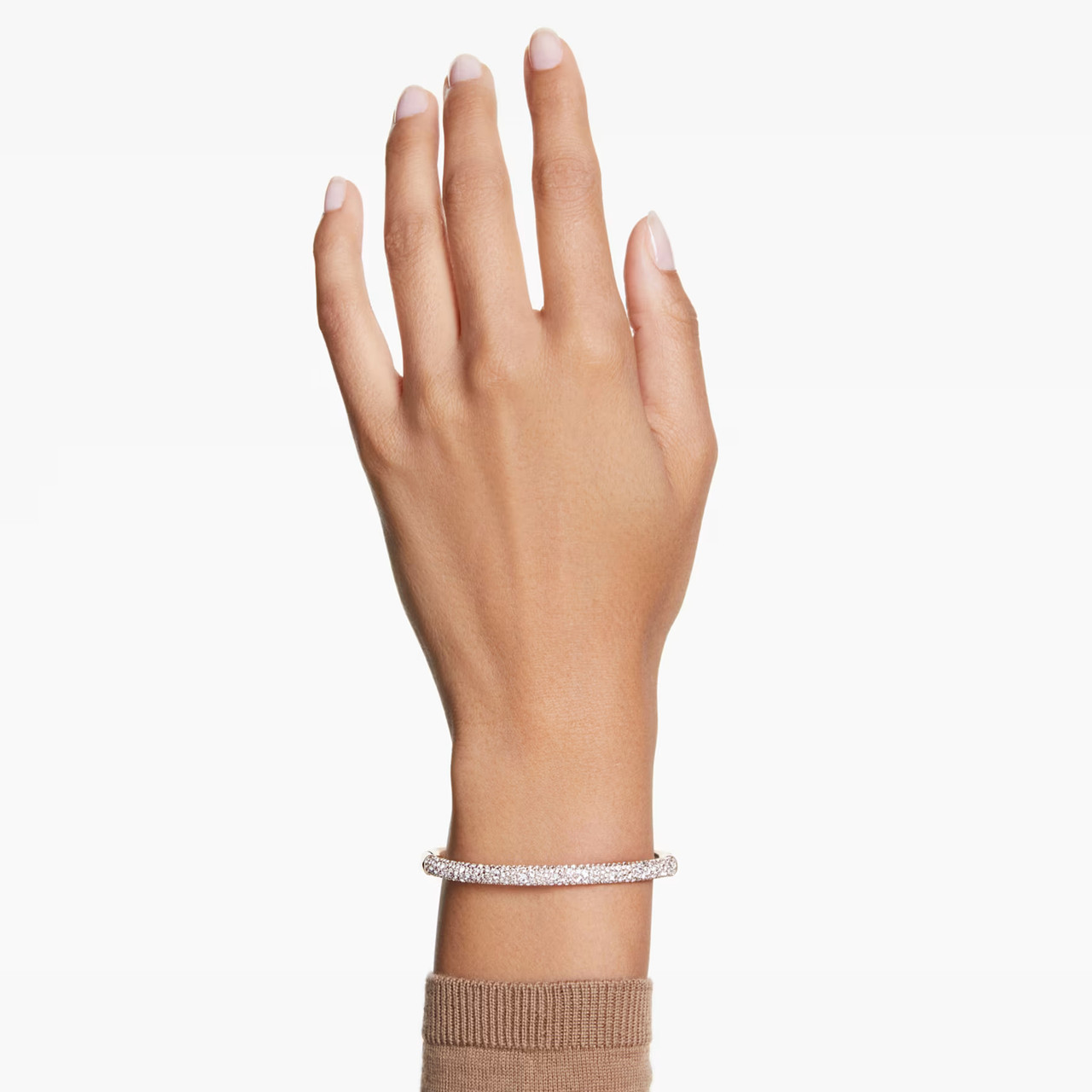 Meteora Bangle Snow Pavé White, Rose Gold-Tone Plated 5688612 (Size L ...