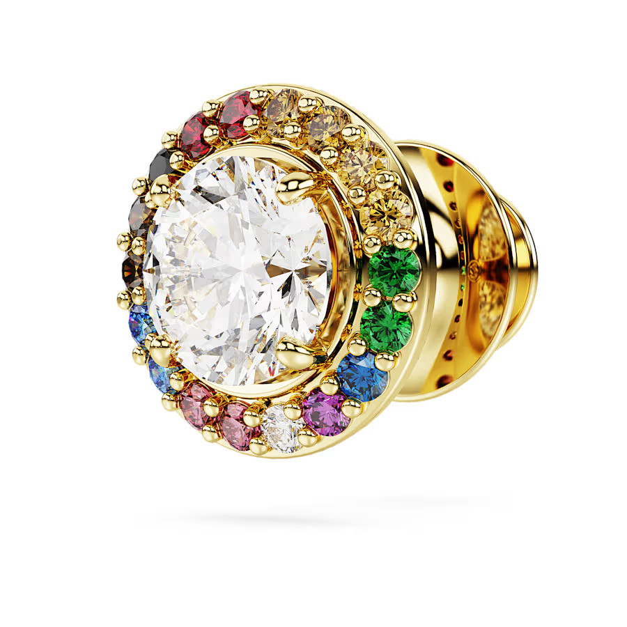 Matrix Tack Pin Round Cut, Multicolored, Gold-Tone Plated 5685576