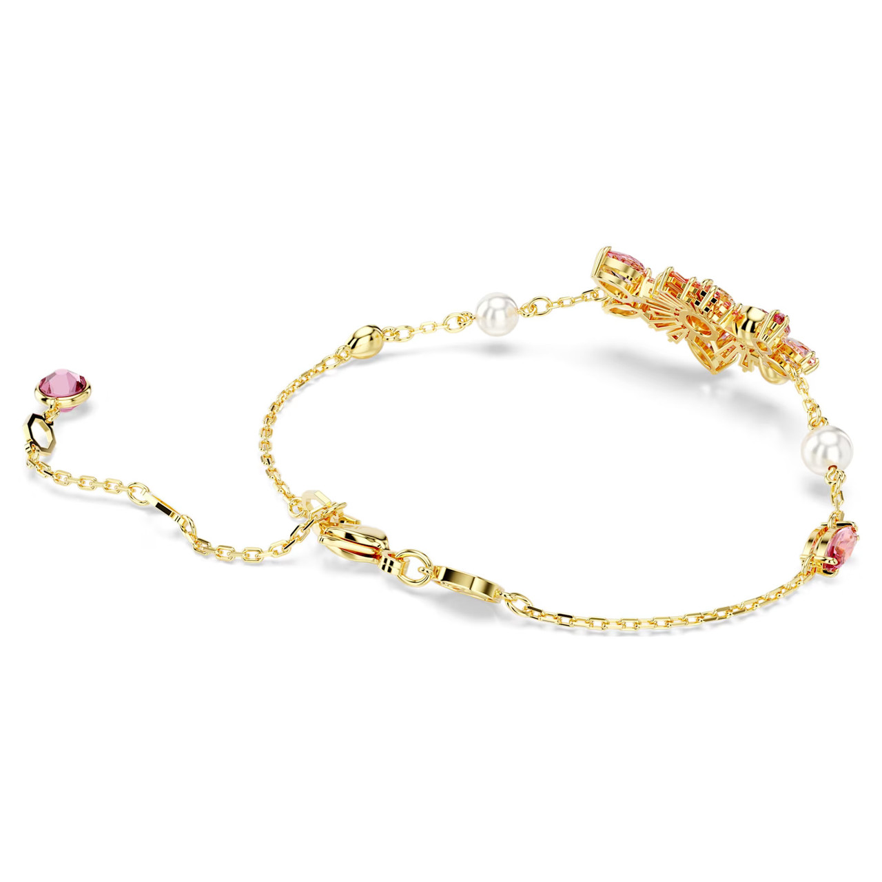 【SWAROVSKI】Gema ブレスレット 5688488 Gema Bracelet, Mixed Cuts, Flower, Pink, Gold-Tone Plated