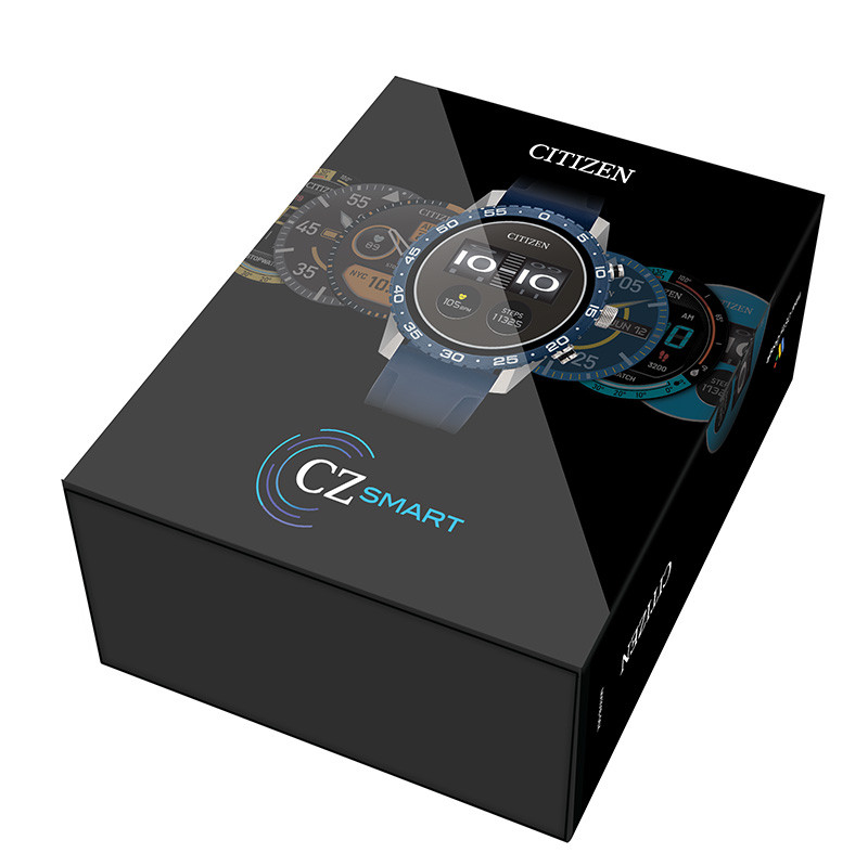 CZ Smart Touchscreen Wear OS Black Dial Silicone Strap Silver-Tone
