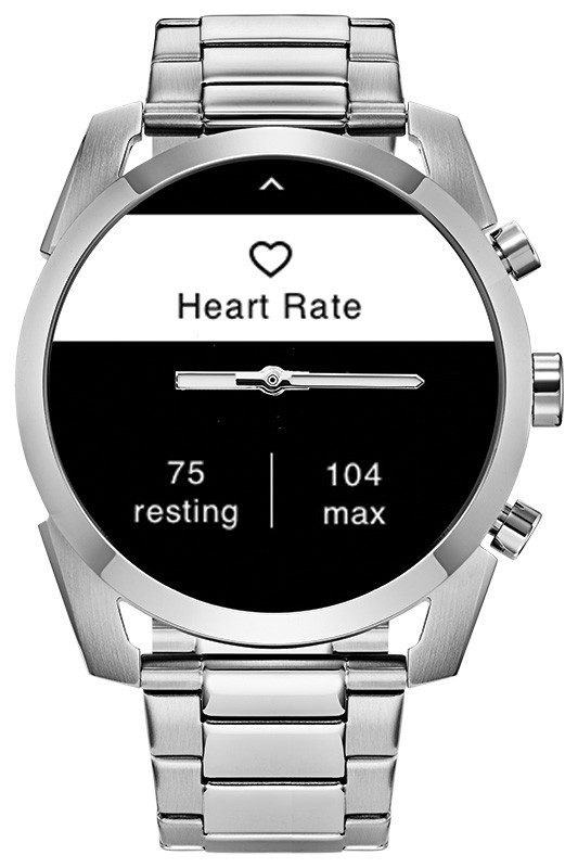 CZ Smart Hybrid Wear OS Black Dial Stainless Steel Bracelet Watch