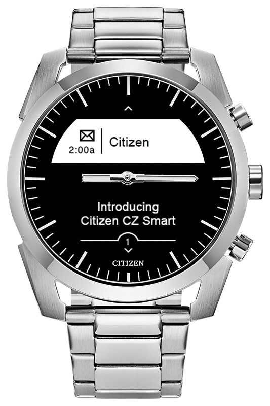 CZ Smart Hybrid Wear OS Black Dial Stainless Steel Bracelet Watch