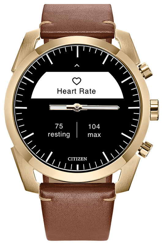 【Ja2012】 CZ Smart Hybrid Wear OS Black Dial Leather Strap Watch JX2012-09E