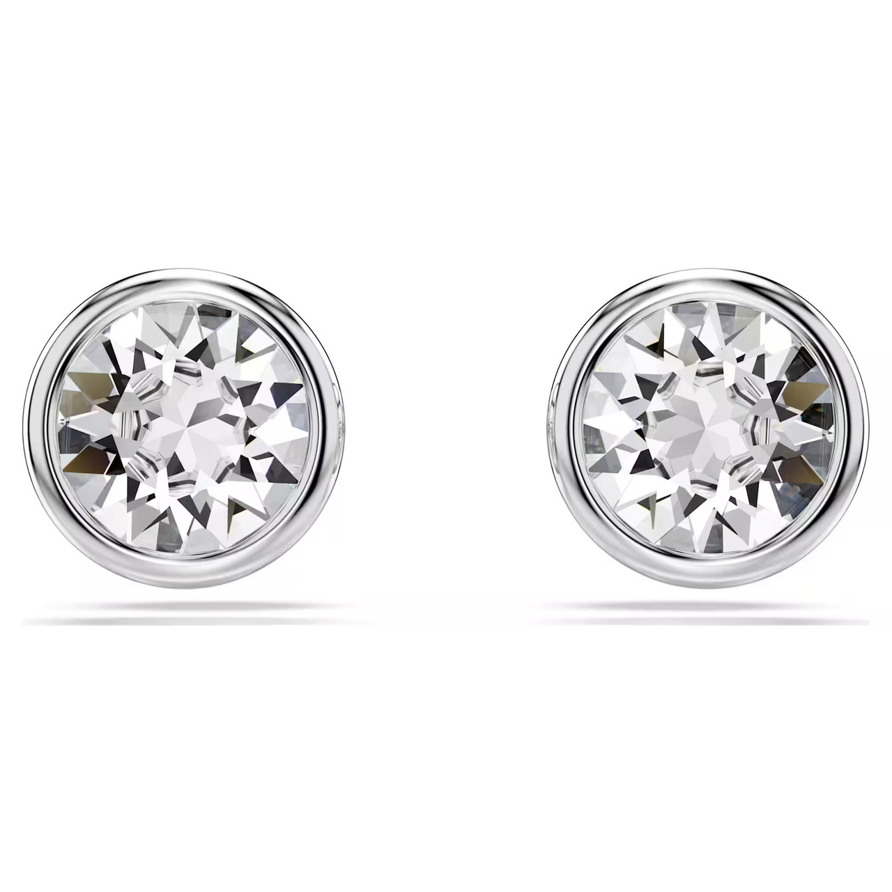 SWAROVSKI| (Imber Stud Earing (5696073)) Imber Stud Earrings, Round Cut, White, Rhodium Plated