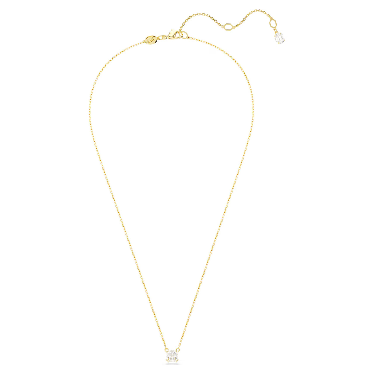 SWAROVSKI スワロフスキー ネックレス 5693153 StillaAttrat Stilla Pendant, Square Cut, White, Gold Tone Plated 5693153