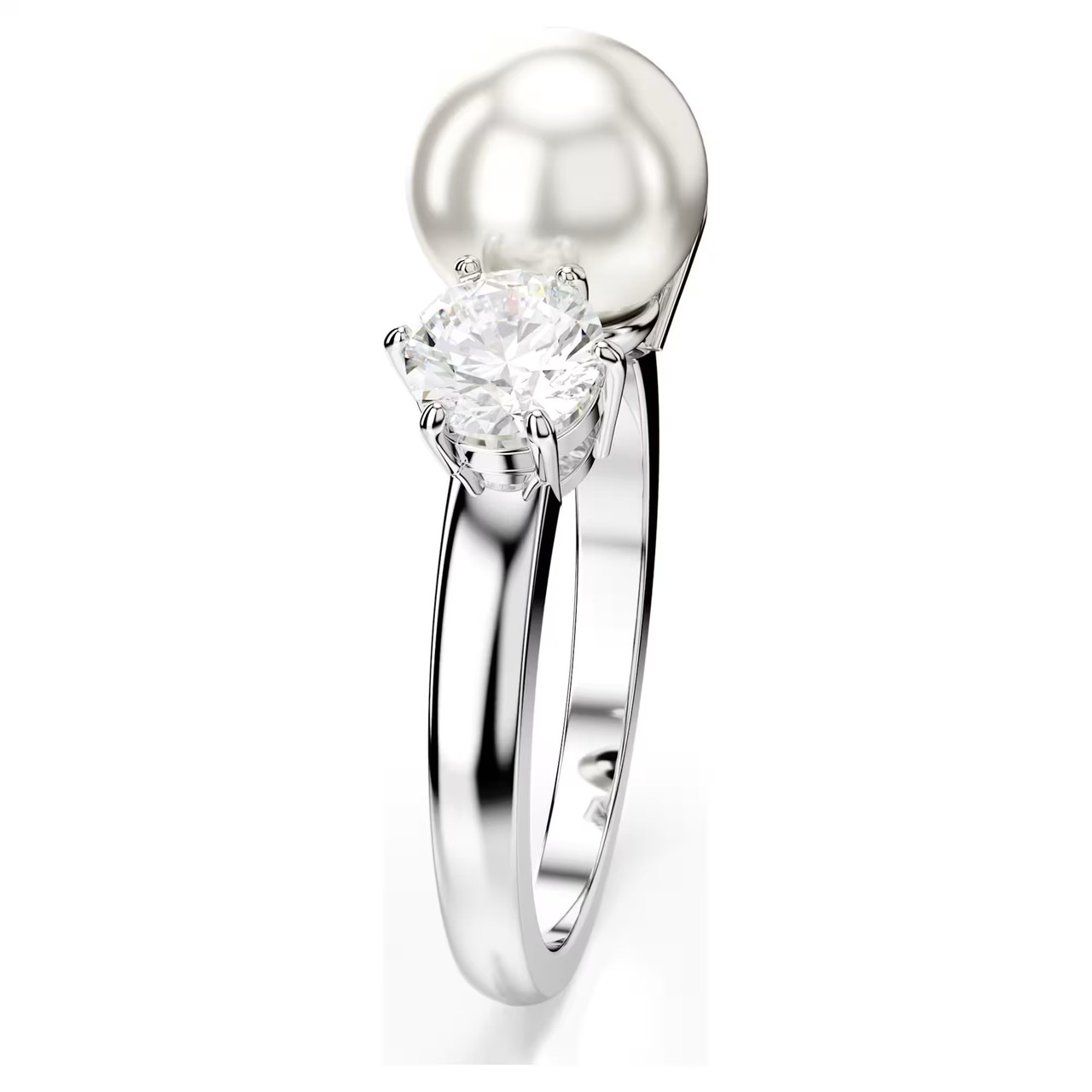 指輪・リング SWAROVSKI Matrix rhodium crystal pearl ring52 5689631 Matrix Cocktail Ring, Crystal Pearl, Round Cut, White