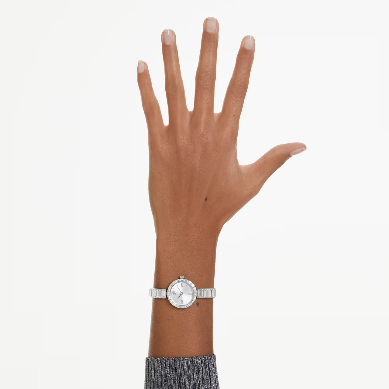Matrix Bangle watch, Swiss Made, Crystal bracelet, Gray