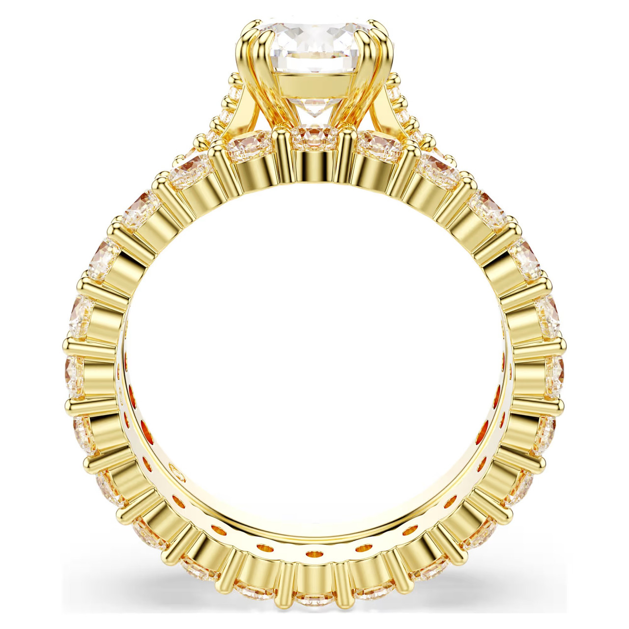 Stilla Ring, Round Cut, White, Gold Tone Plated 5693506