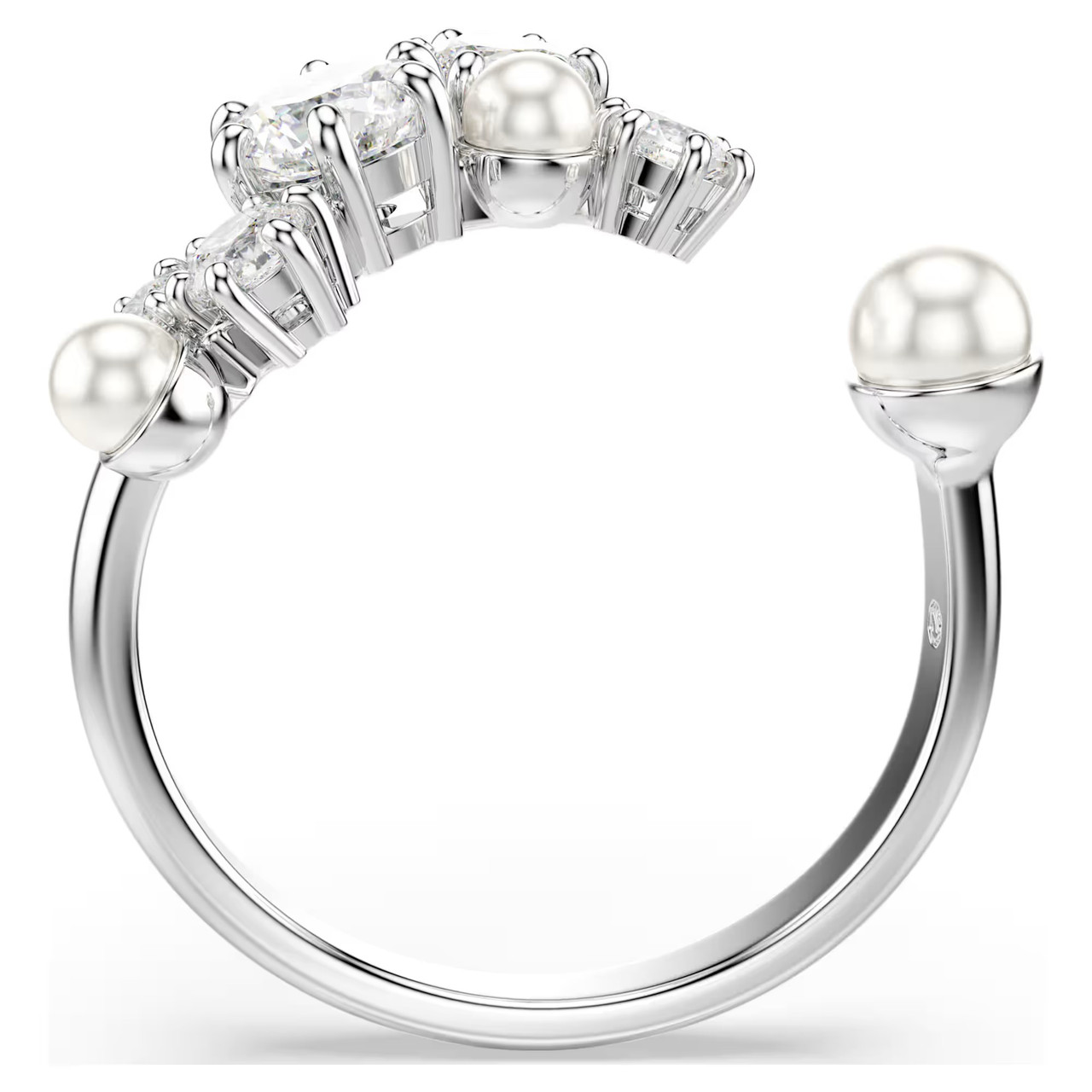 Constella Open Ring, Crystal Pearl, Round Cuts, White, Rhodium Constella Open Ring, Crystal Pearl, Round Cuts, White, Rhodium
